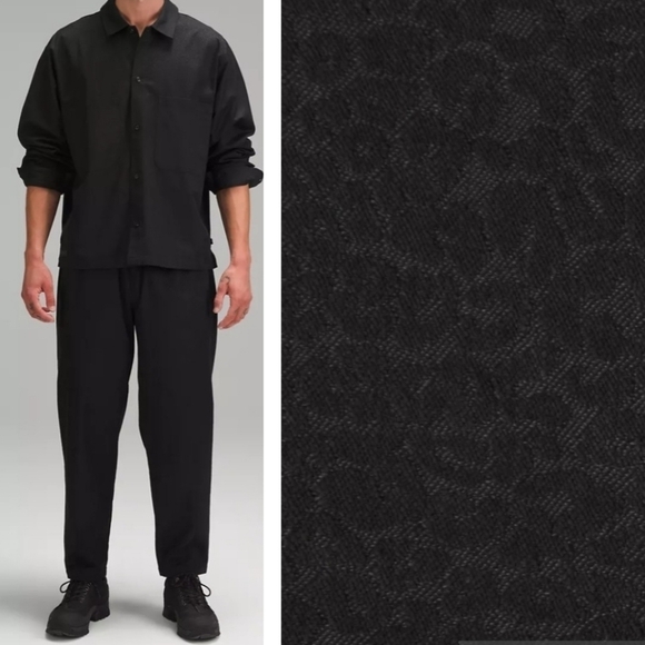 Lululemon Lab Jacquard Relaxed-Tapered Pant Leopard Jacquard MED Black S - Picture 1 of 15